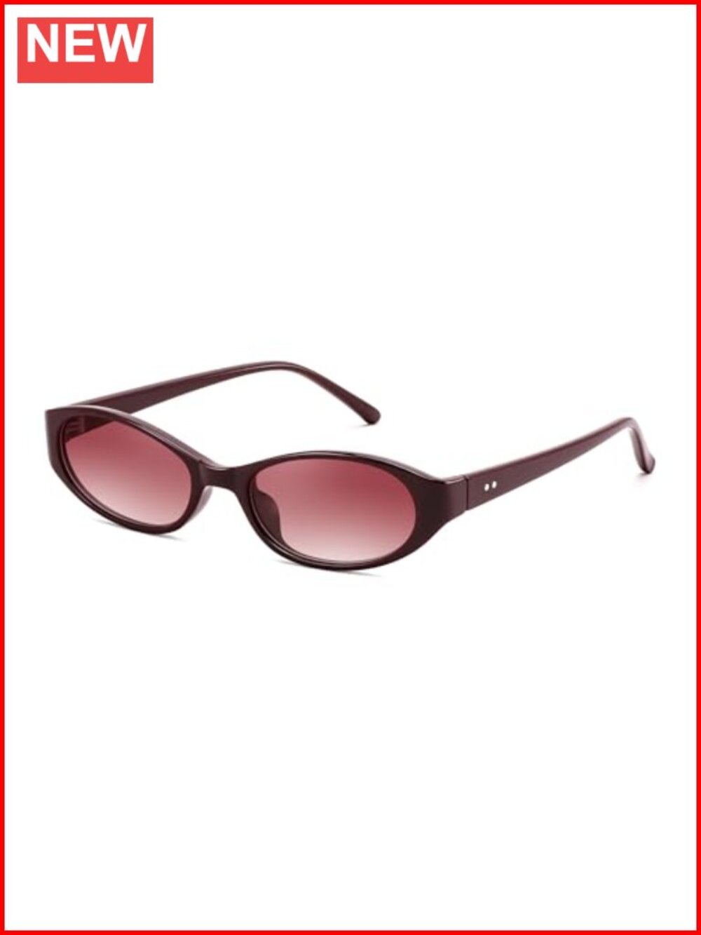 Retro Oval Cat Eye Sunglasses Skinny Y2K 90s Small Sunnies UV400